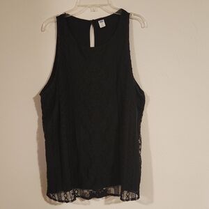 Old Navy Black Lace Tank Top